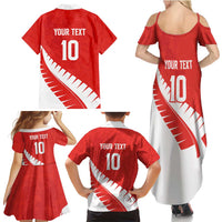 Custom New Zealand Cricket Family Matching Summer Maxi Dress and Hawaiian Shirt Kiwi Birds Haka Dance Red Fern Sporty Style LT03 - Polynesian Pride