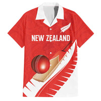 Custom New Zealand Cricket Family Matching Summer Maxi Dress and Hawaiian Shirt Kiwi Birds Haka Dance Red Fern Sporty Style LT03 Dad's Shirt - Short Sleeve Red - Polynesian Pride
