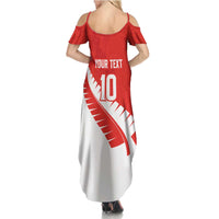 Custom New Zealand Cricket Family Matching Summer Maxi Dress and Hawaiian Shirt Kiwi Birds Haka Dance Red Fern Sporty Style LT03 - Polynesian Pride