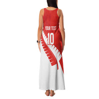 Custom New Zealand Cricket Family Matching Tank Maxi Dress and Hawaiian Shirt Kiwi Birds Haka Dance Red Fern Sporty Style LT03 - Polynesian Pride