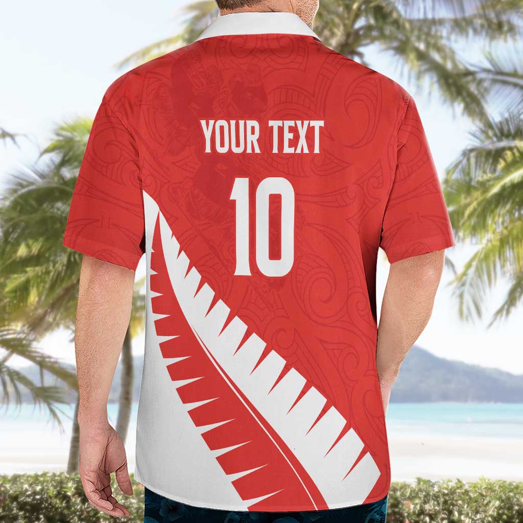 Custom New Zealand Cricket Hawaiian Shirt Kiwi Birds Haka Dance Red Fern Sporty Style LT03 - Polynesian Pride