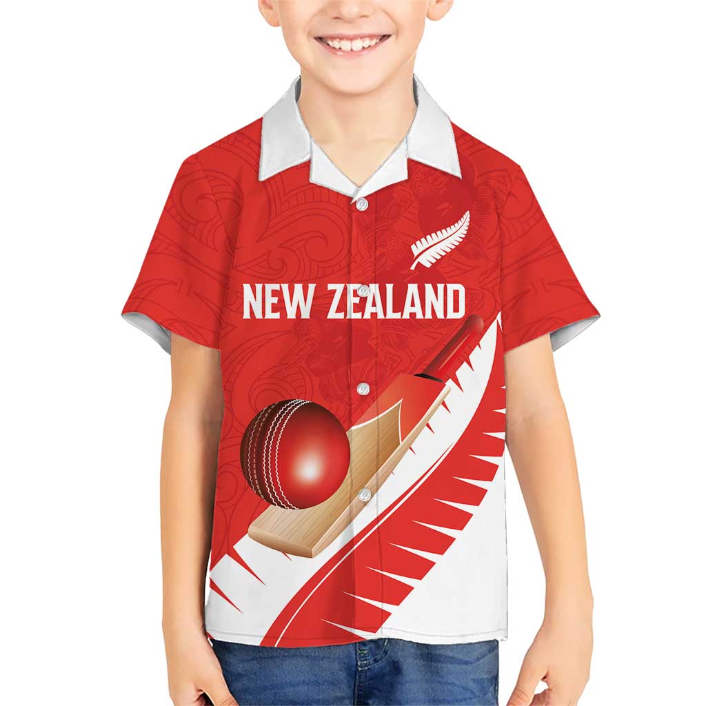 Custom New Zealand Cricket Hawaiian Shirt Kiwi Birds Haka Dance Red Fern Sporty Style LT03 - Polynesian Pride