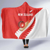 New Zealand Cricket Hooded Blanket Kiwi Birds Haka Dance Red Fern Sporty Style LT03 One Size Red - Polynesian Pride
