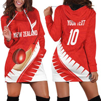 Custom New Zealand Cricket Hoodie Dress Kiwi Birds Haka Dance Red Fern Sporty Style LT03 - Polynesian Pride