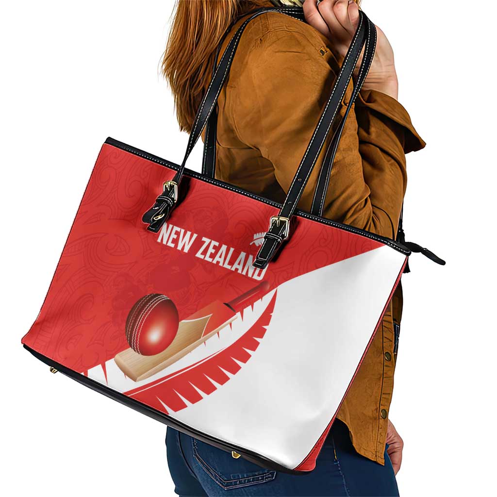 New Zealand Cricket Leather Tote Bag Kiwi Birds Haka Dance Red Fern Sporty Style LT03 - Polynesian Pride