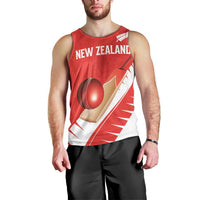 Custom New Zealand Cricket Men Tank Top Kiwi Birds Haka Dance Red Fern Sporty Style LT03 - Polynesian Pride