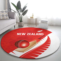 New Zealand Cricket Round Carpet Kiwi Birds Haka Dance Red Fern Sporty Style LT03 - Polynesian Pride