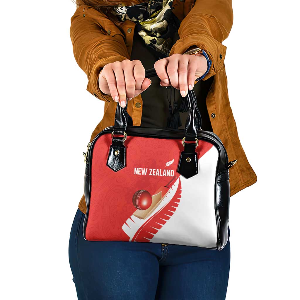 New Zealand Cricket Shoulder Handbag Kiwi Birds Haka Dance Red Fern Sporty Style LT03 One Size Red - Polynesian Pride