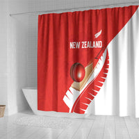 New Zealand Cricket Shower Curtain Kiwi Birds Haka Dance Red Fern Sporty Style LT03 - Polynesian Pride