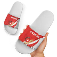 New Zealand Cricket Slide Sandals Kiwi Birds Haka Dance Red Fern Sporty Style LT03 - Polynesian Pride