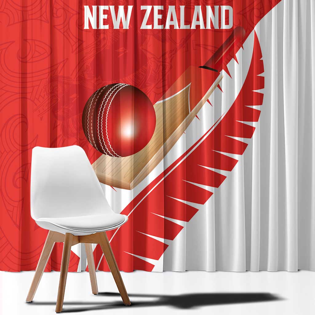New Zealand Cricket Window Curtain Kiwi Birds Haka Dance Red Fern Sporty Style LT03 - Polynesian Pride
