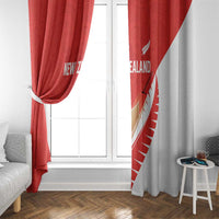 New Zealand Cricket Window Curtain Kiwi Birds Haka Dance Red Fern Sporty Style LT03 - Polynesian Pride