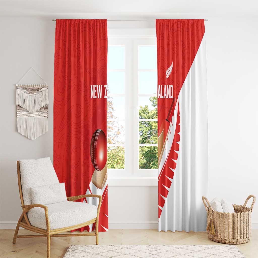 New Zealand Cricket Window Curtain Kiwi Birds Haka Dance Red Fern Sporty Style LT03 - Polynesian Pride