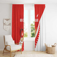 New Zealand Cricket Window Curtain Kiwi Birds Haka Dance Red Fern Sporty Style LT03 - Polynesian Pride