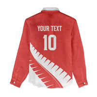 Custom New Zealand Cricket Women Casual Shirt Kiwi Birds Haka Dance Red Fern Sporty Style LT03 - Polynesian Pride