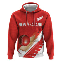 Custom New Zealand Cricket Zip Hoodie Kiwi Birds Haka Dance Red Fern Sporty Style LT03 Pullover Hoodie Red - Polynesian Pride