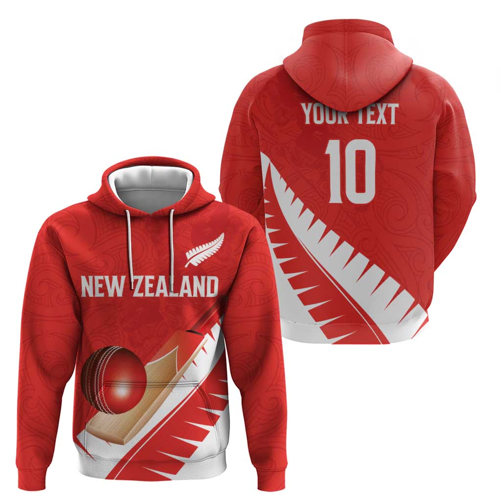 Custom New Zealand Cricket Zip Hoodie Kiwi Birds Haka Dance Red Fern Sporty Style LT03 - Polynesian Pride
