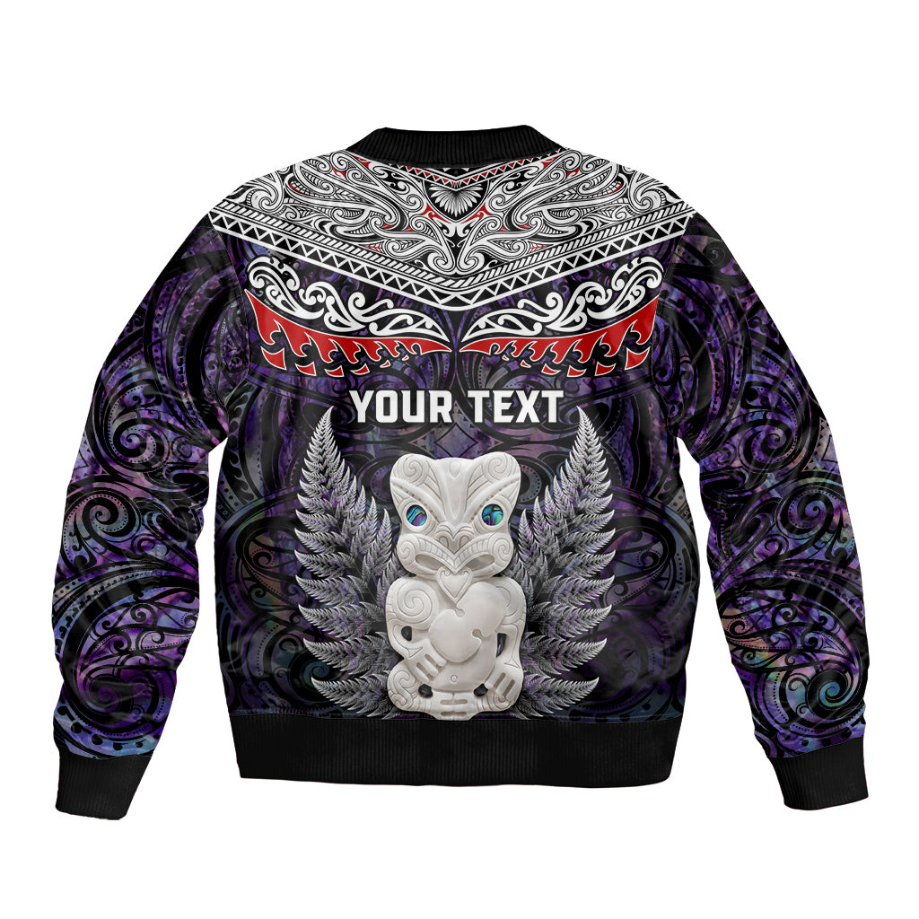 New Zealand Hei Tiki Bomber Jacket Maori Purple Papua Shell Pattern LT03 - Polynesian Pride