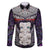 New Zealand Hei Tiki Family Matching Long Sleeve Bodycon Dress and Hawaiian Shirt Maori Purple Papua Shell Pattern LT03 Dad's Shirt - Long Sleeve Purple - Polynesian Pride