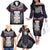 New Zealand Hei Tiki Family Matching Off Shoulder Long Sleeve Dress and Hawaiian Shirt Maori Purple Papua Shell Pattern LT03 - Polynesian Pride