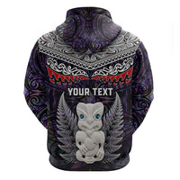 New Zealand Hei Tiki Hoodie Maori Purple Papua Shell Pattern LT03 - Polynesian Pride