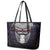 New Zealand Hei Tiki Leather Tote Bag Maori Purple Papua Shell Pattern LT03 - Polynesian Pride