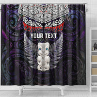 New Zealand Hei Tiki Shower Curtain Maori Purple Papua Shell Pattern LT03 - Polynesian Pride