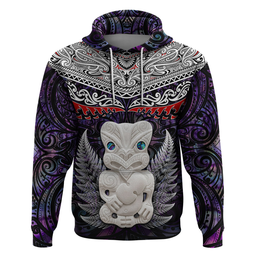 New Zealand Hei Tiki Zip Hoodie Maori Purple Papua Shell Pattern LT03 Pullover Hoodie Purple - Polynesian Pride