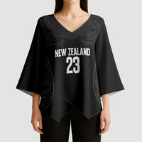 New Zealand Basketball Ta Moko Tribal Custom Kimono Sleeve Blouse