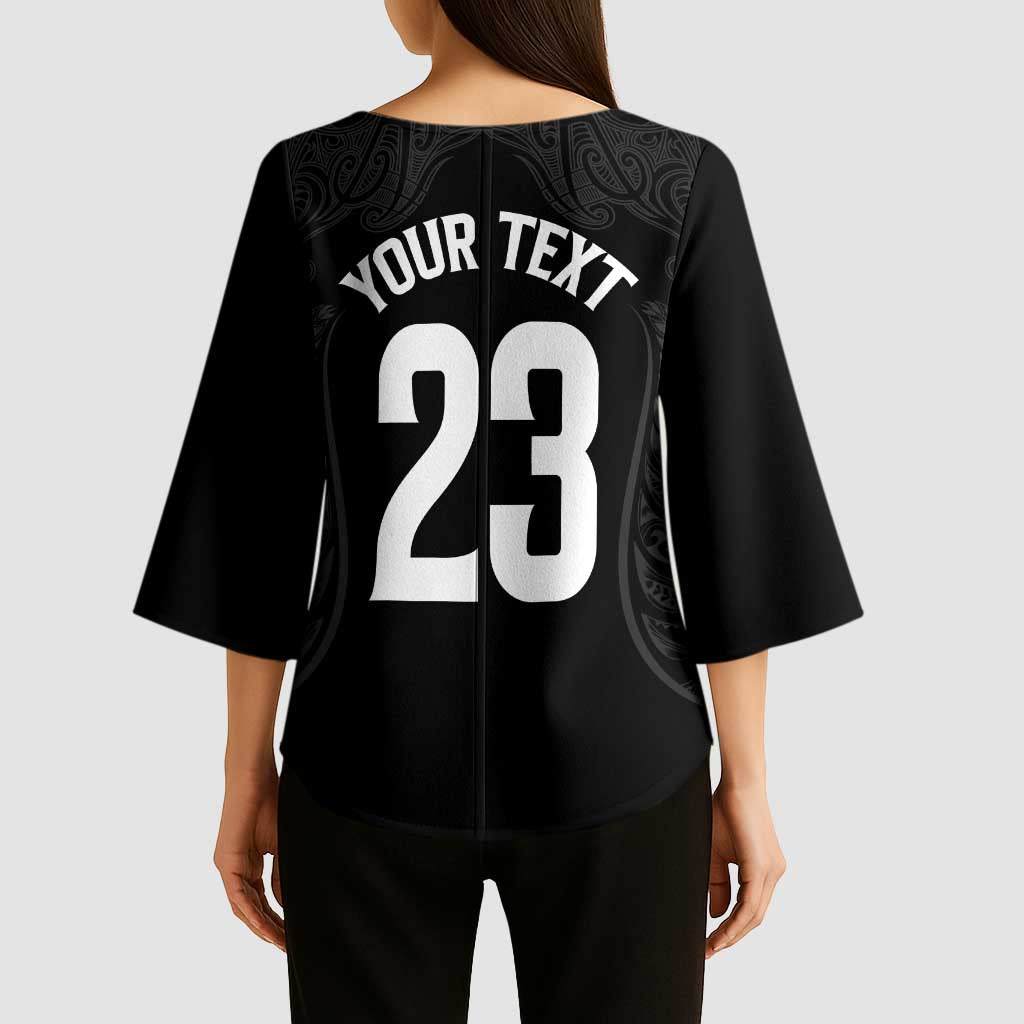 New Zealand Basketball Ta Moko Tribal Custom Kimono Sleeve Blouse