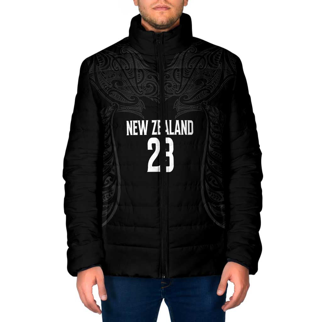 New Zealand Basketball Ta Moko Tribal Custom Padded Jacket