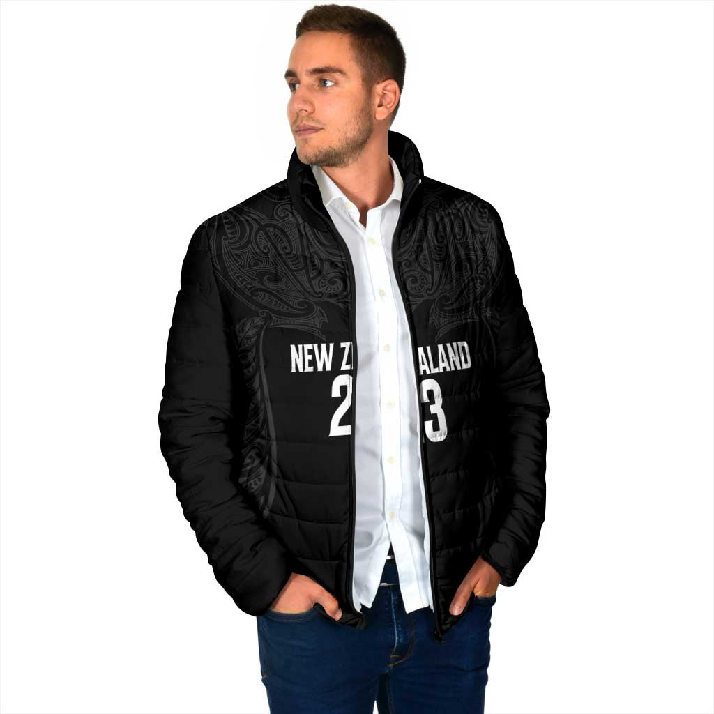 New Zealand Basketball Ta Moko Tribal Custom Padded Jacket