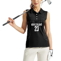 New Zealand Basketball Ta Moko Tribal Custom Women Sleeveless Polo Shirt LT03 - Polynesian Pride