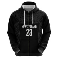 New Zealand Basketball Ta Moko Tribal Custom Zip Hoodie