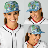 Aotearoa New Zealand Natural Plants Baseball Net Cap Pohutukawa with Silver Ferns Koru Frond Maori Tattoos