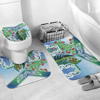 Aotearoa New Zealand Natural Plants Bathroom Set Pohutukawa with Silver Ferns Koru Frond Maori Tattoos