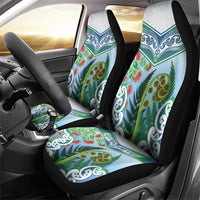 Aotearoa New Zealand Natural Plants Car Seat Cover Pohutukawa with Silver Ferns Koru Frond Maori Tattoos LT03 - Polynesian Pride