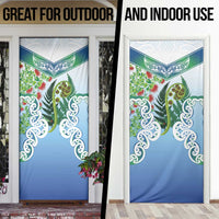 Aotearoa New Zealand Natural Plants Door Cover Pohutukawa with Silver Ferns Koru Frond Maori Tattoos LT03 - Polynesian Pride