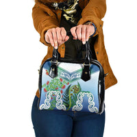 Aotearoa New Zealand Natural Plants Shoulder Handbag Pohutukawa with Silver Ferns Koru Frond Maori Tattoos LT03 One Size Multicolor - Polynesian Pride