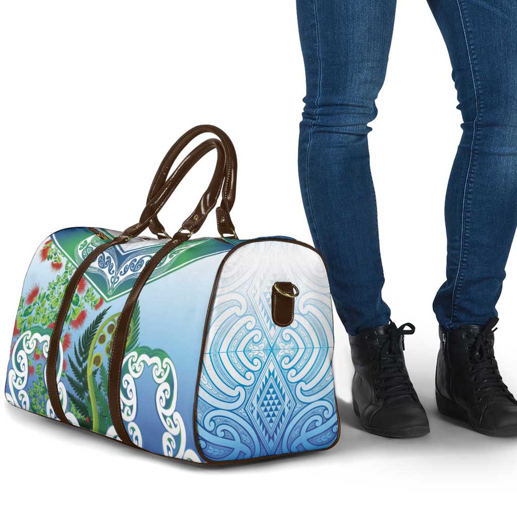 Aotearoa New Zealand Natural Plants Travel Bag Pohutukawa with Silver Ferns Koru Frond Maori Tattoos LT03 - Polynesian Pride