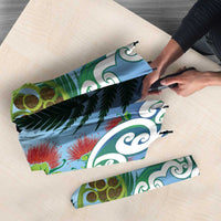 Aotearoa New Zealand Natural Plants Umbrella Pohutukawa with Silver Ferns Koru Frond Maori Tattoos LT03 - Polynesian Pride