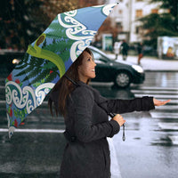 Aotearoa New Zealand Natural Plants Umbrella Pohutukawa with Silver Ferns Koru Frond Maori Tattoos LT03 - Polynesian Pride