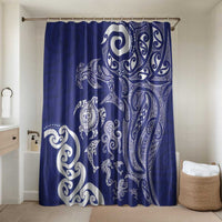 New Zealand Sea Animals with Maori Tribal Tattoo Bathroom Set Blue Color
