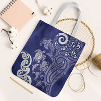 New Zealand Sea Animals with Maori Tribal Tattoo Tote Bag Blue Color LT03 White Strap One Size Blue - Polynesian Pride