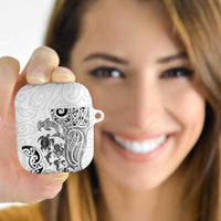 New Zealand Sea Animals with Maori Tribal Tattoo AirPods Case White Color LT03 - Polynesian Pride
