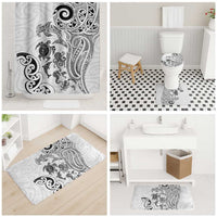 New Zealand Sea Animals with Maori Tribal Tattoo Bathroom Set White Color