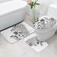 New Zealand Sea Animals with Maori Tribal Tattoo Bathroom Set White Color