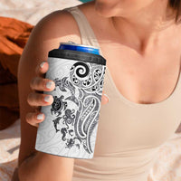 New Zealand Sea Animals with Maori Tribal Tattoo 4 in 1 Can Cooler Tumbler White Color LT03 - Polynesian Pride
