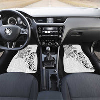 New Zealand Sea Animals with Maori Tribal Tattoo Car Mats White Color LT03 Set 2pcs - Front White - Polynesian Pride