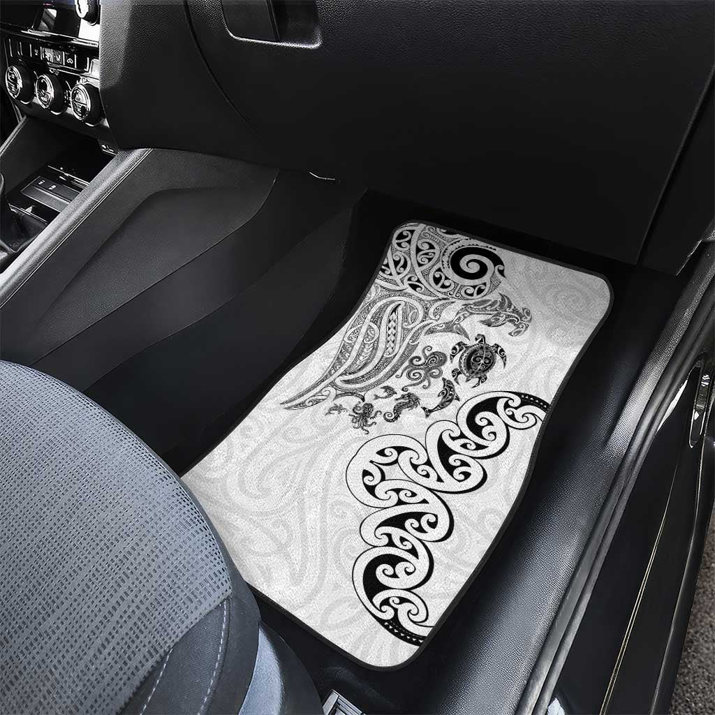 New Zealand Sea Animals with Maori Tribal Tattoo Car Mats White Color LT03 - Polynesian Pride